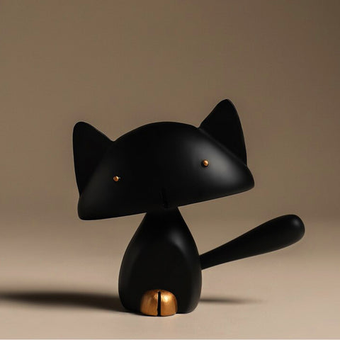 Statue de chaton design noir