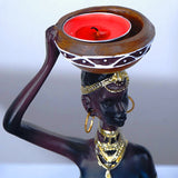 Statue Africaine <br/> Femme Bougie