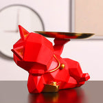 Statue chat rouge minimaliste