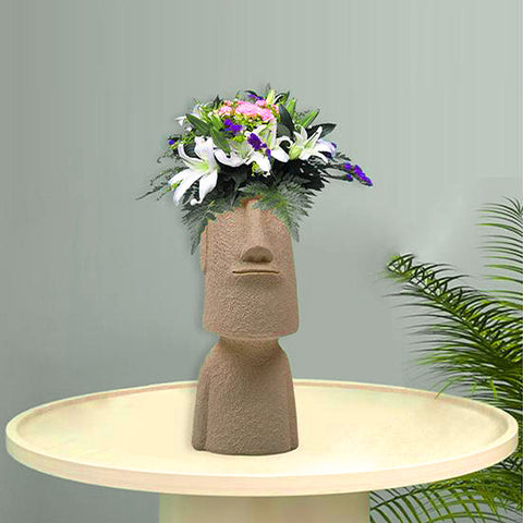Statue moaï vase à fleurs