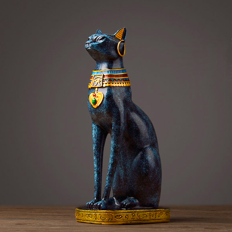 Statue Chat Égyptien Bleu