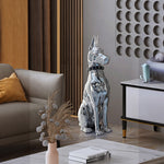 Doberman sculpture argenté