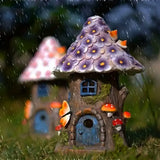 Maison miniature décoration jardin solaire