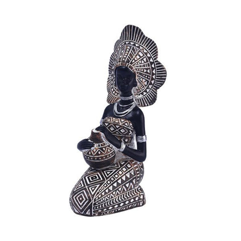 Sculpture femme africaine assis