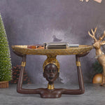Statue africaine femme avec plateau