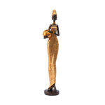 Statue africaine femme dorée debout