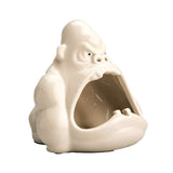 Statue cendrier de gorille blanc