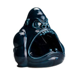 Statue cendrier de gorille bleue