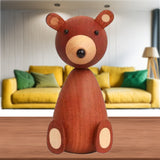 Statue d'ours design en bois