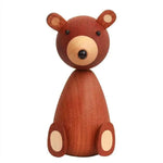 statue ours mignon en bois