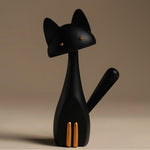 Statue de chat design noir