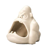 Statue de gorille blanche cendrier