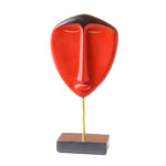 Statue de visage design rouge