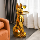 Statue doberman en or design