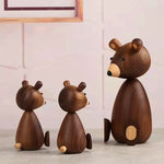 Famille ours statues en bois