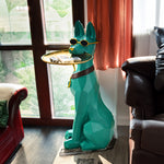 décoration statue doberman vert