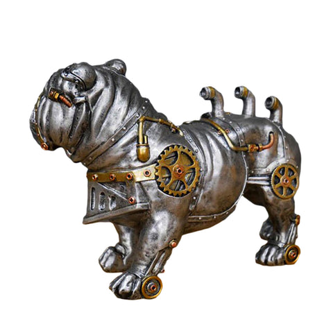 statue chien Steam punk bouledogue