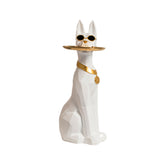 statue doberman blanc