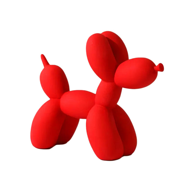 Statue Chien Ballon Mat Rouge