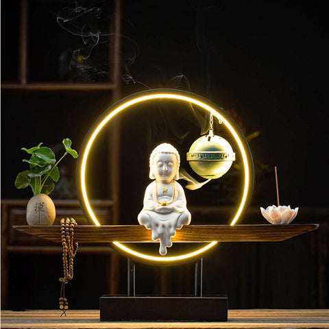 Bouddha en statue lumière zen