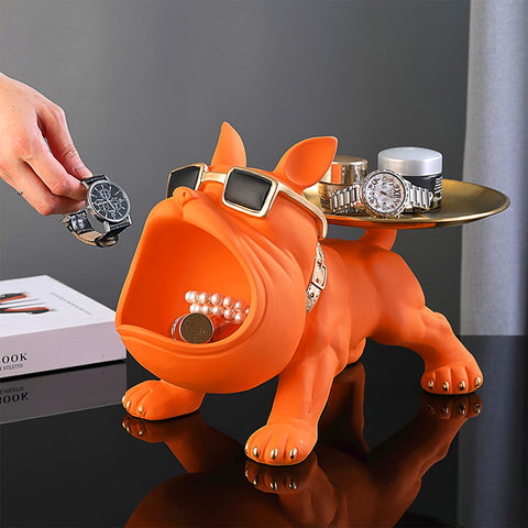 Bouledogue statue design orange