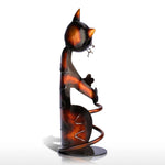 Chat statue métallique design