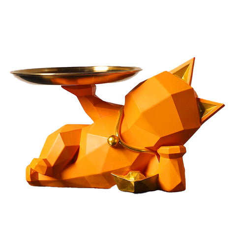 Chat statue orange design