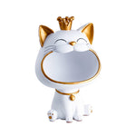 Chat statue rigolo blanc