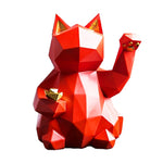 Chat statue rouge design