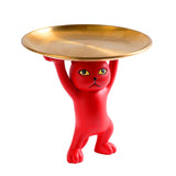 Chat statue rouge moderne