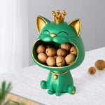 Chat statuette verte