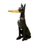 Chien en statue doberman noir