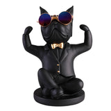 Statue Chien <br/> Noire Support Verre