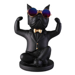 Statue Chien <br/> Noire Support Verre