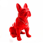 Chien statue rouge bouledogue