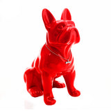 Chien statue rouge bouledogue