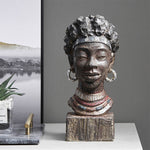 Femme buste africain statue