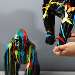 Sculpture gorille multicolore