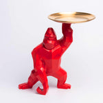 Statue de gorille rouge déco