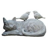 Statue Chat et oiseau décoration jardin