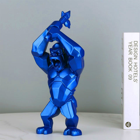 Statue Gorille design bleu