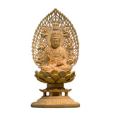 Statue bouddha bois sculpté