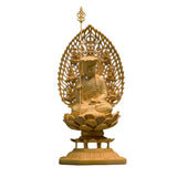 Statue bouddha en bois décoration fait main