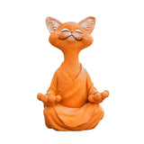 Statue bouddha méditation chat