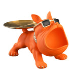 Statue bouledogue design orange