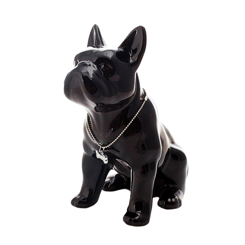 Statue bouledogue noir