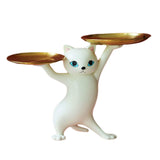 Statue chat blanc décoration salon