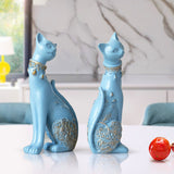 Statue chat bleu design contemporain