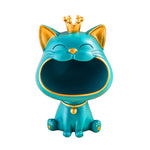 Statue chat bleu rigolo