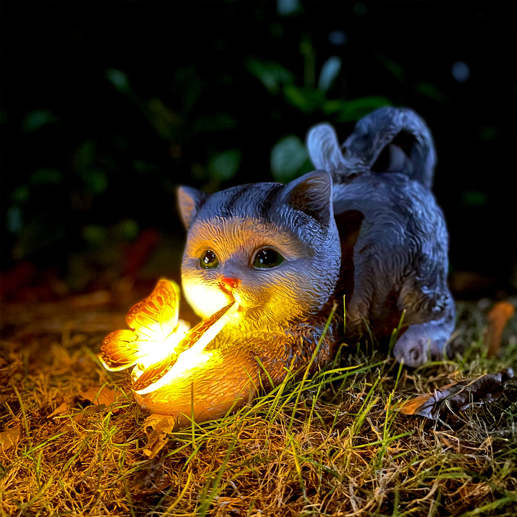 Statue Chat Jardin Lumineux